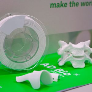 Products manufactured by ADBioplastics using 3D printing technology.
