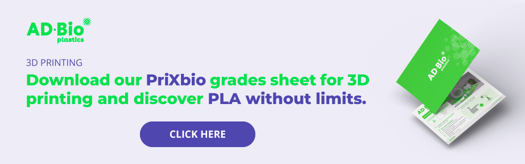 ADBioplastics PriXbio bioplastics 3D printing grades sheet